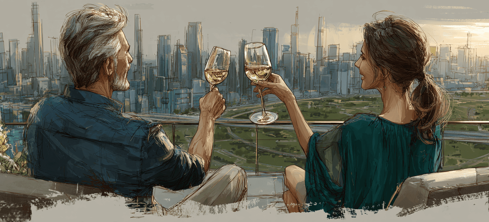 Rooftop Sunset Toast
