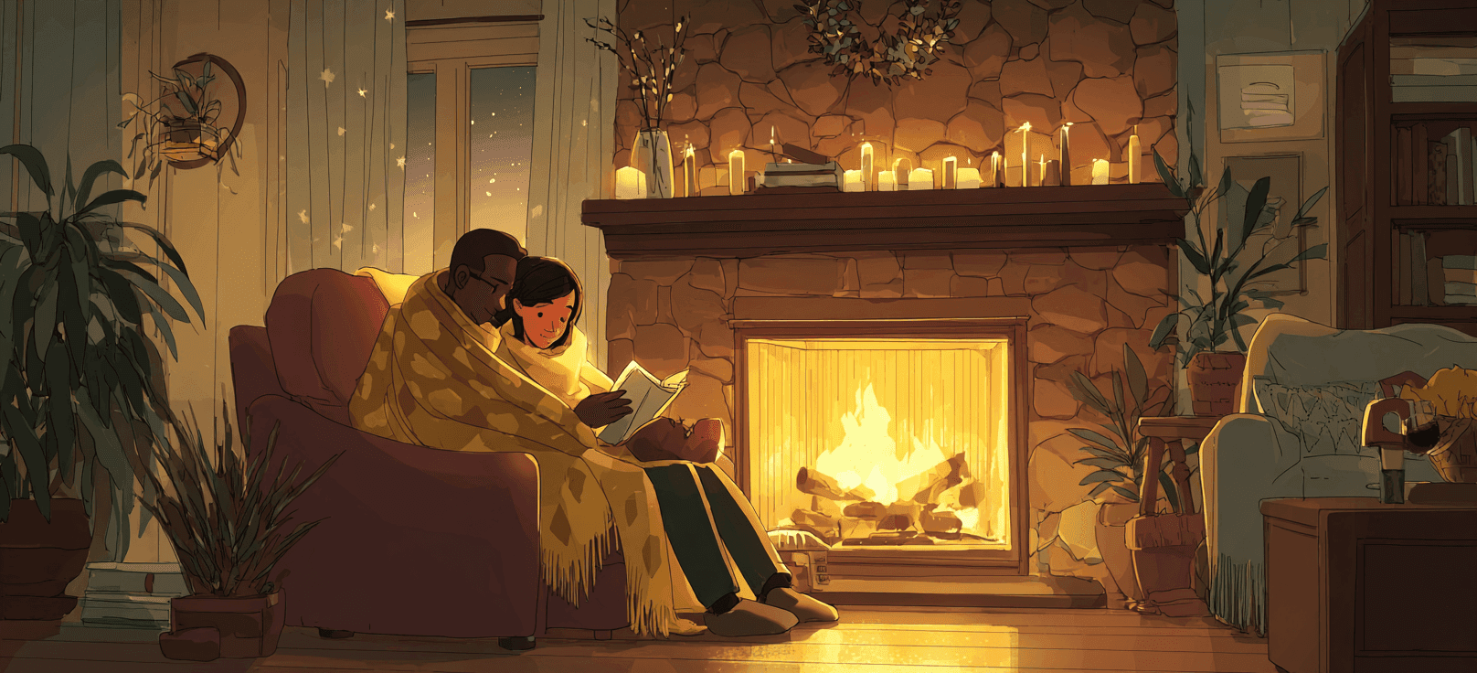 Fireplace Snuggle and Story Night