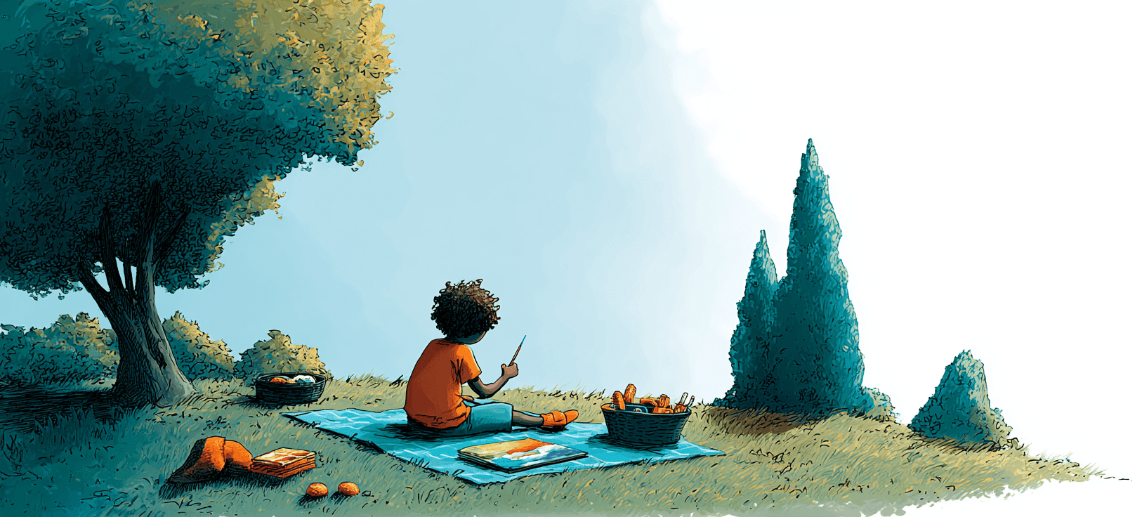 Watercolor Painting Picnic