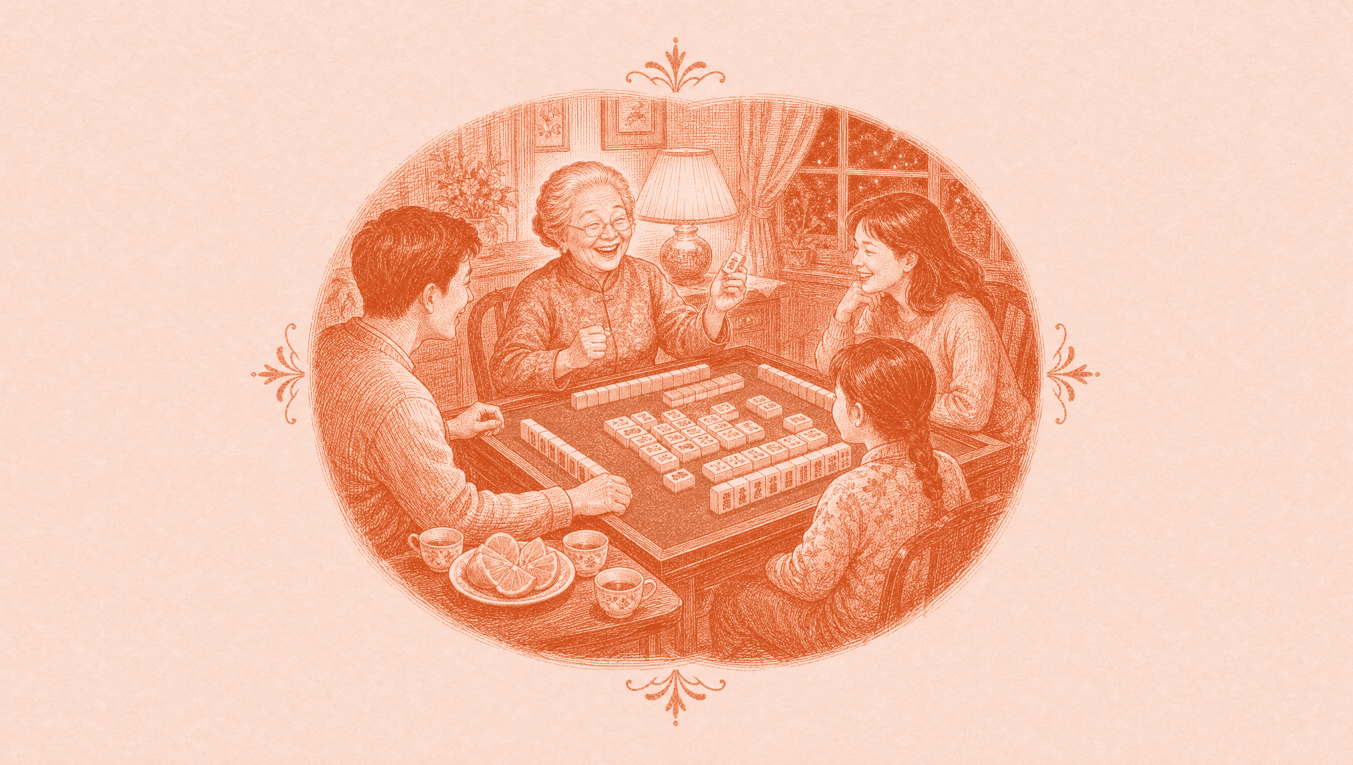 Serata di Mahjong in Famiglia