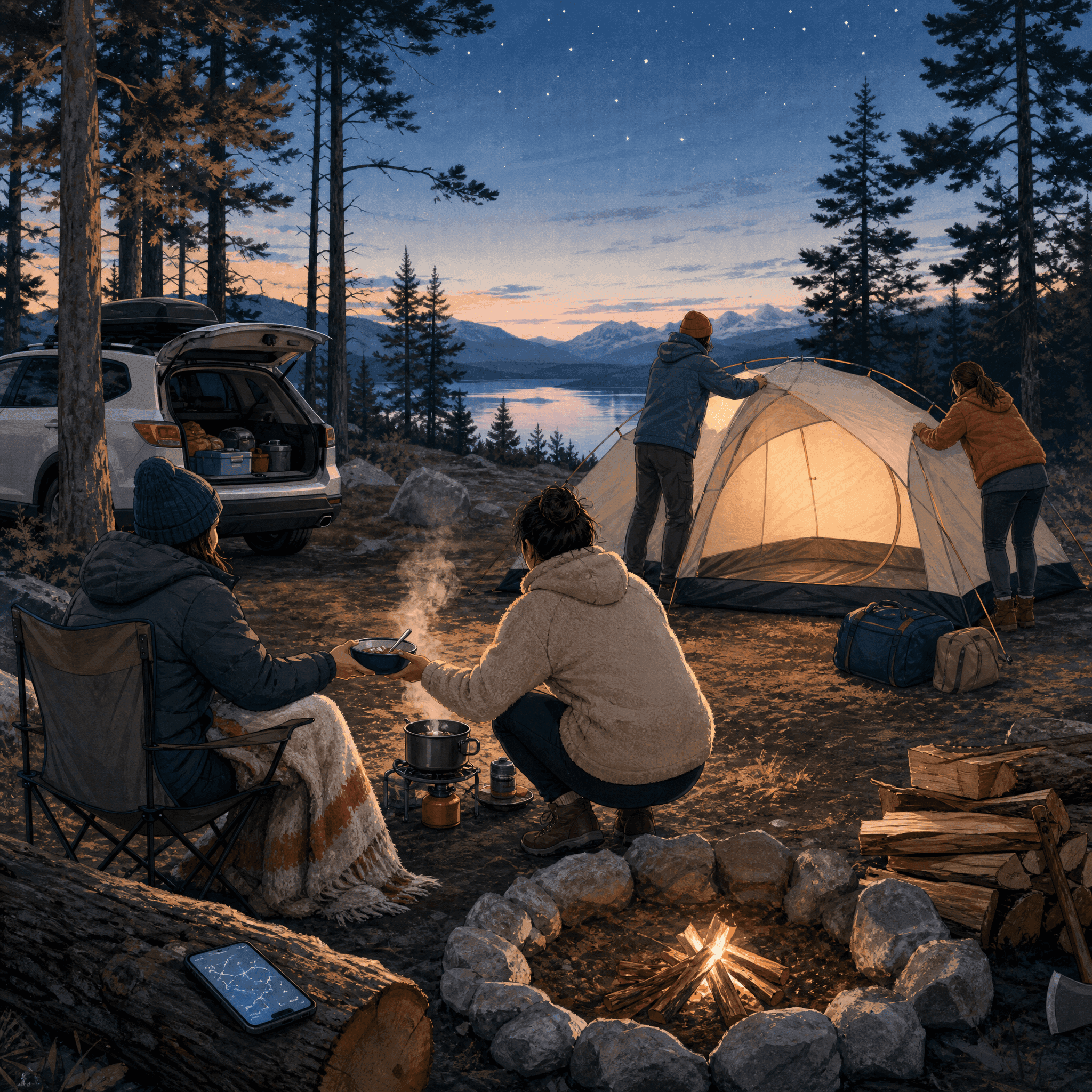 Camping Under Stars
