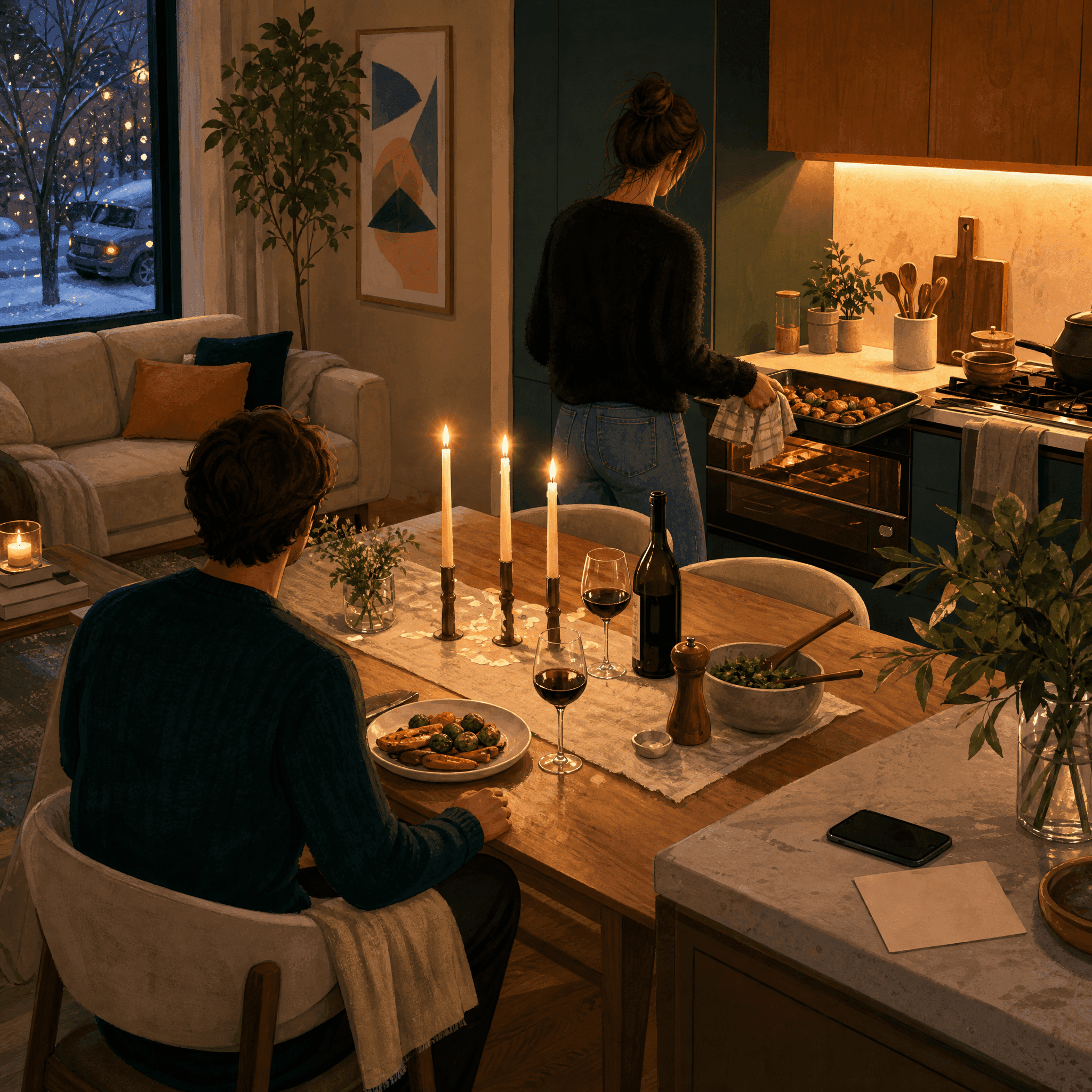 Candlelit Home Dinner