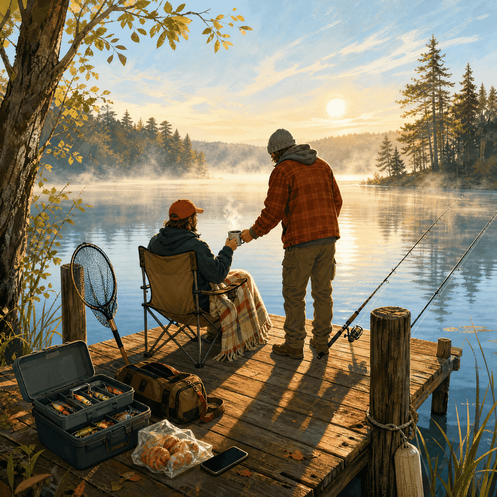 Fishing by the Lake