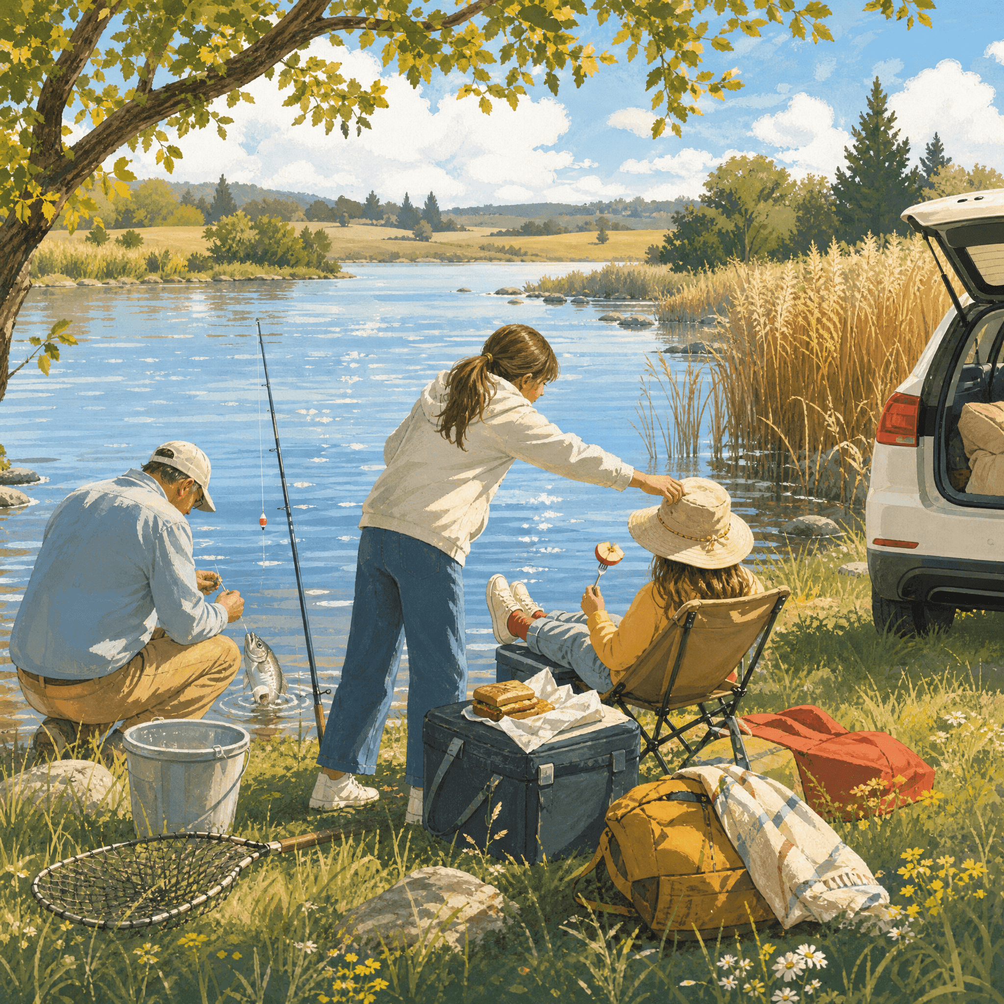 Fishing Lakeside Day