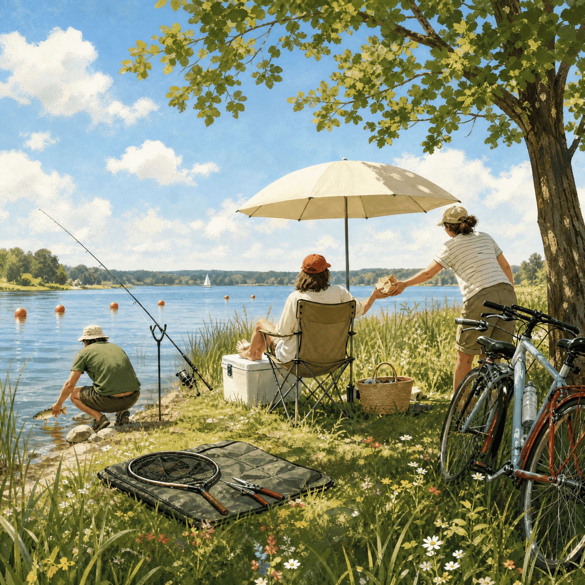 Fishing Lakeside Day