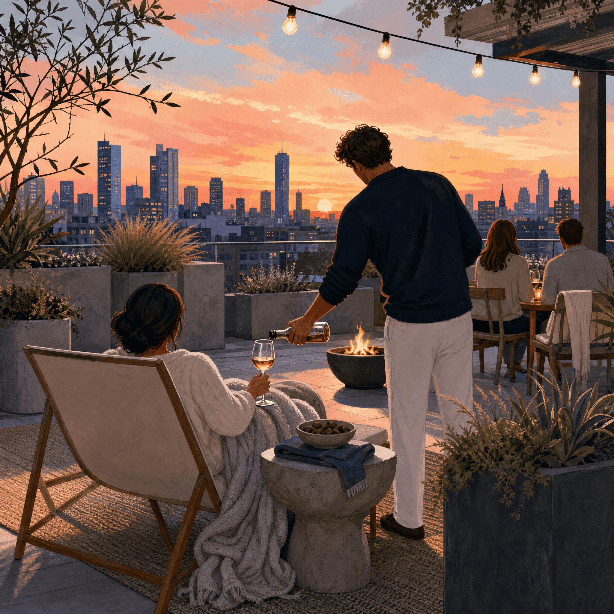 Rooftop Sunset Toast