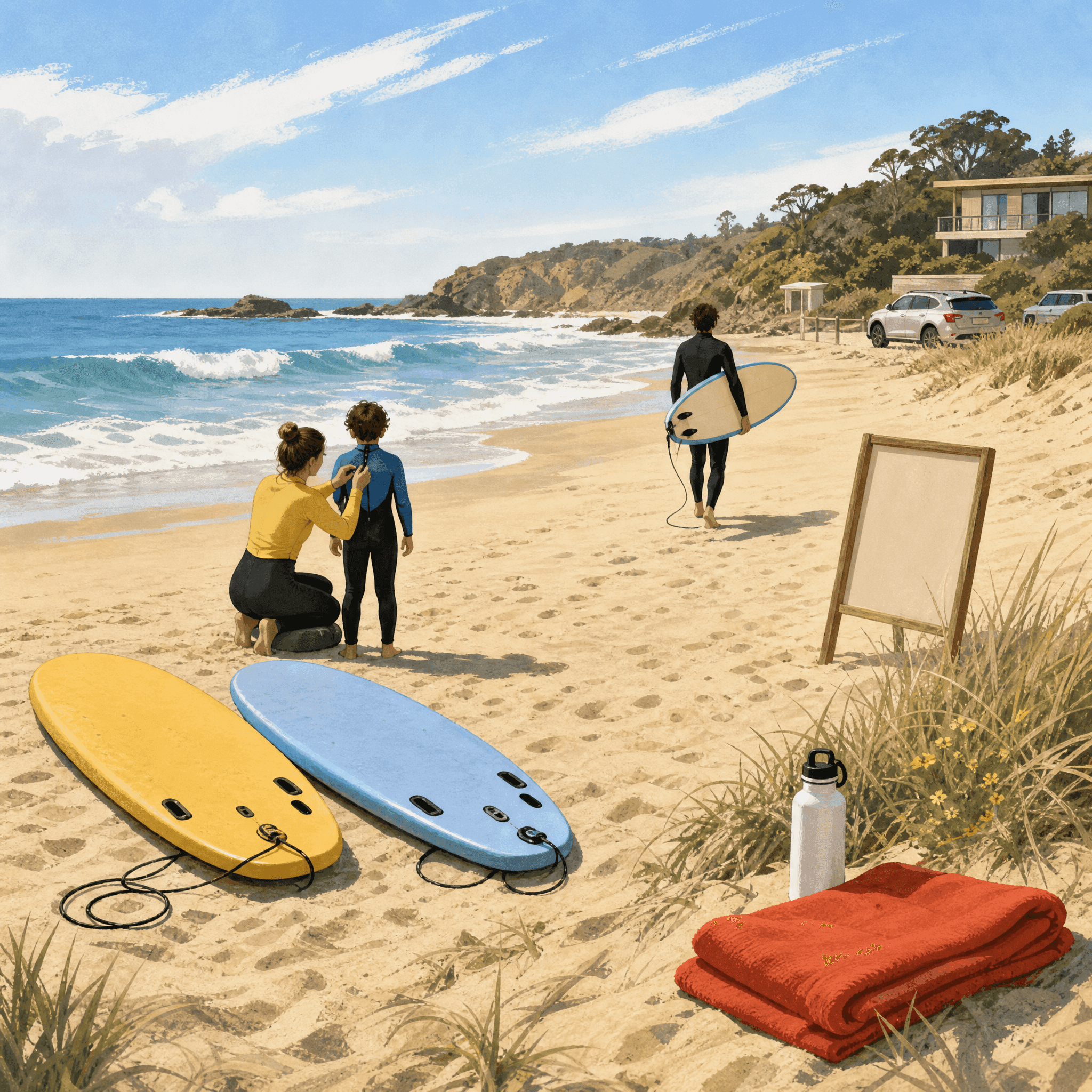 Surfing Lesson Together