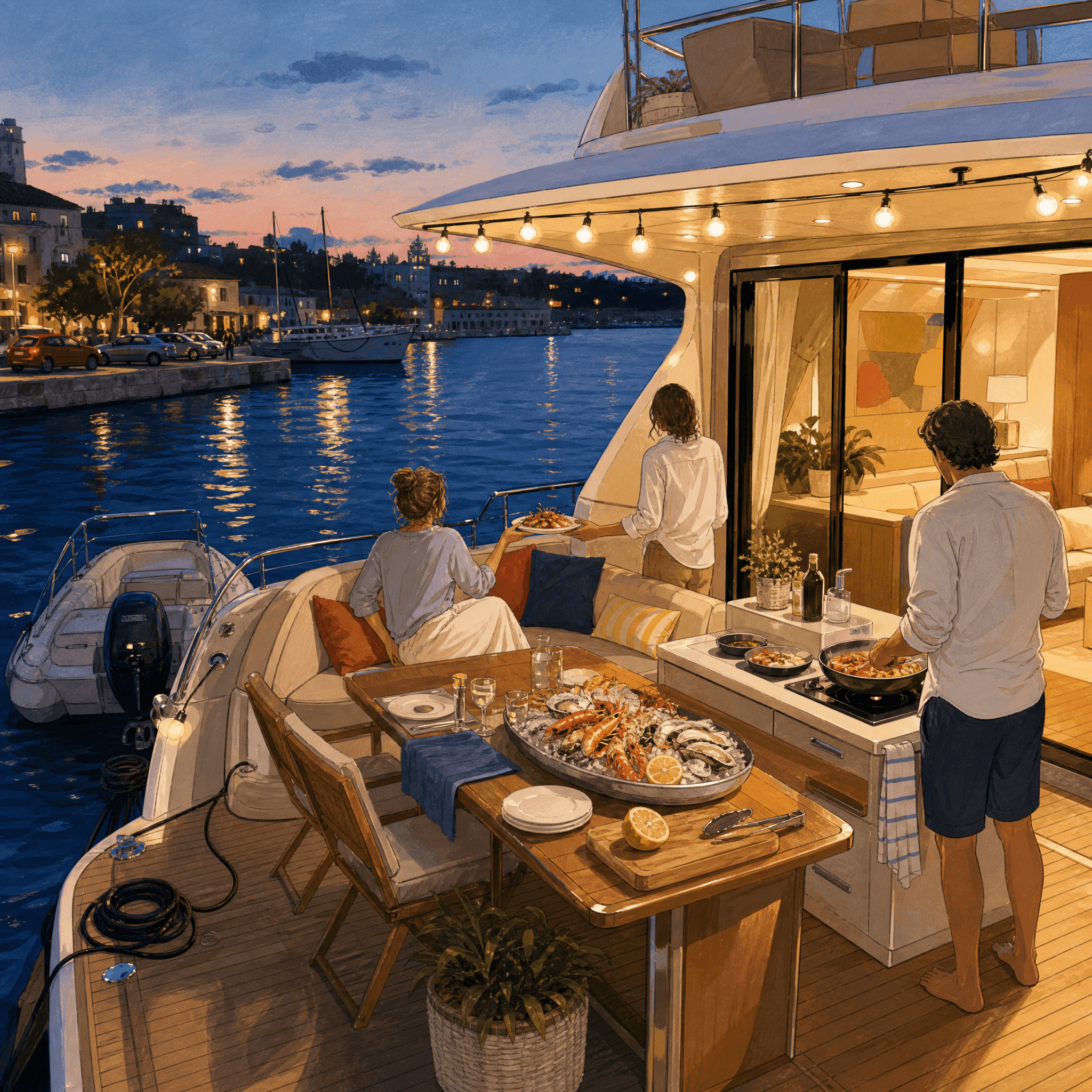 Yacht Chef Seafood Dinner